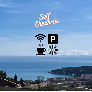 Appartement Climatisé Vue Panoramique , Parking Gratuit, Menton